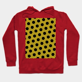 Pattern hexagon gold on black background Hoodie